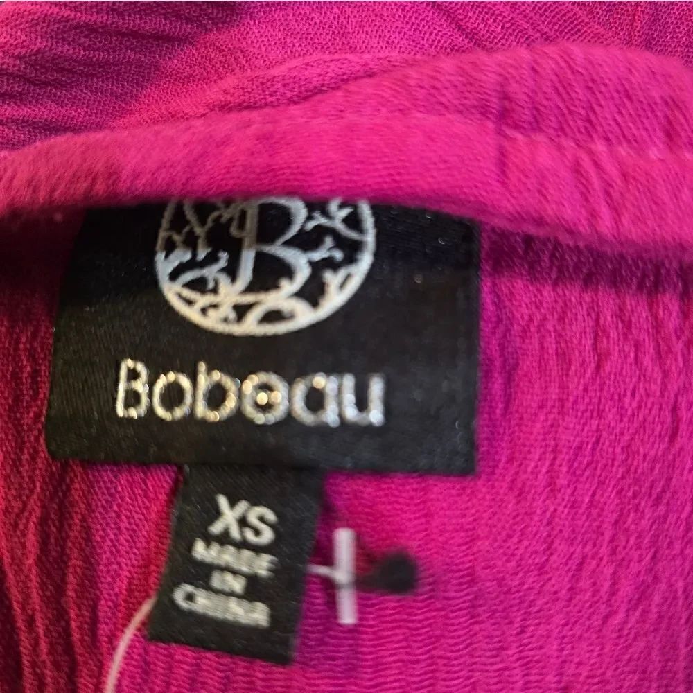 BOBEAU Ruffle Tier Woven Maxi Dress Raspberry Nwot Size XS - Picture 4 of 4
